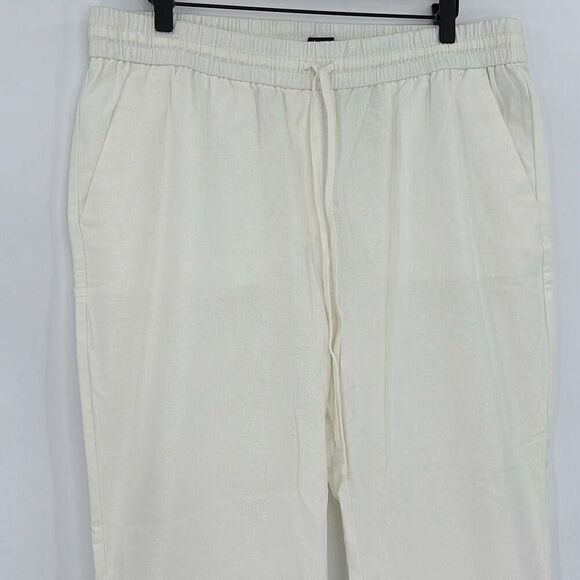 NWT J. Crew Womens White Linen-Cotton Blend Drawstring Straight leg Pant Size T2 - Picture 8 of 11